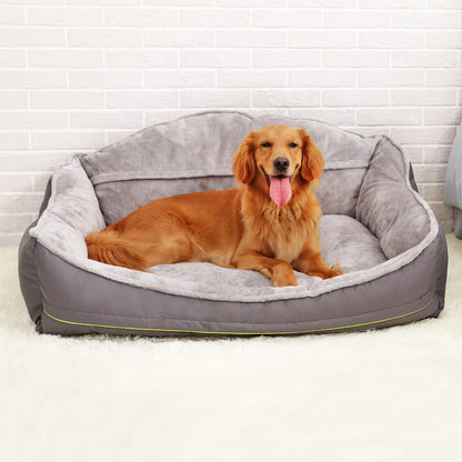 Orthopaedic calming dog bed with raised rim for supporting joints and reducing anxiety