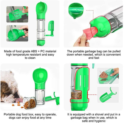 Dog Water Bottle — Built-In Drinking Bowl for Walks & Outdoor Adventures
