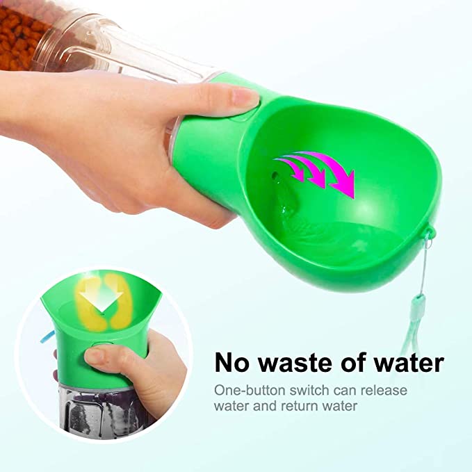Dog Water Bottle — Built-In Drinking Bowl for Walks & Outdoor Adventures