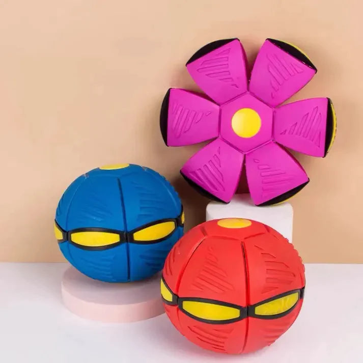 Soft rubber dog frisbee that floats on water and is safe for fetch games at the park or beach