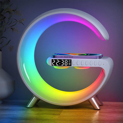 Wireless charging lamp with adjustable LED light and Qi charging pad for bedside use