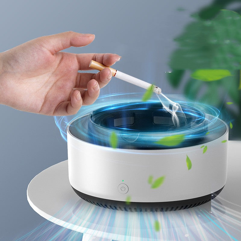 Air-Purifying Ashtray — Filters Secondhand Smoke Indoors