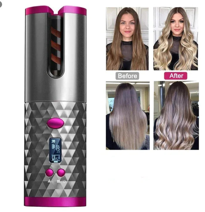 Portable Hair Curler — Ceramic Barrel Curling Tong for Travel & Home
