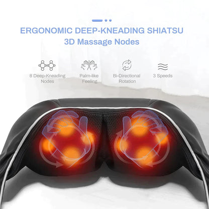 Neck & Shoulder Massager — Heat + Deep Kneading for Home Use