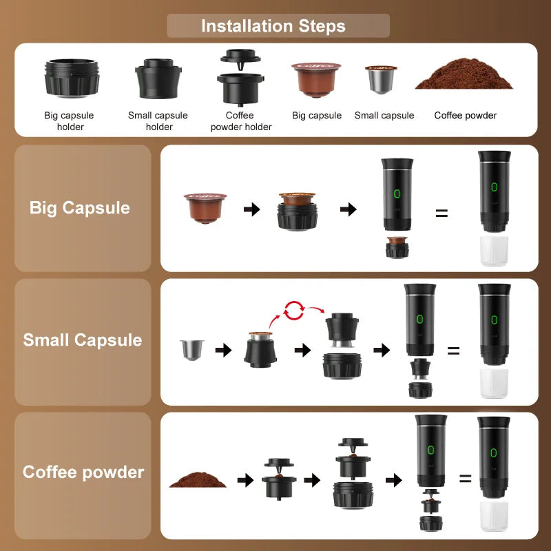 BrewGo — Portable Espresso Machine for Travel, Camping & Home