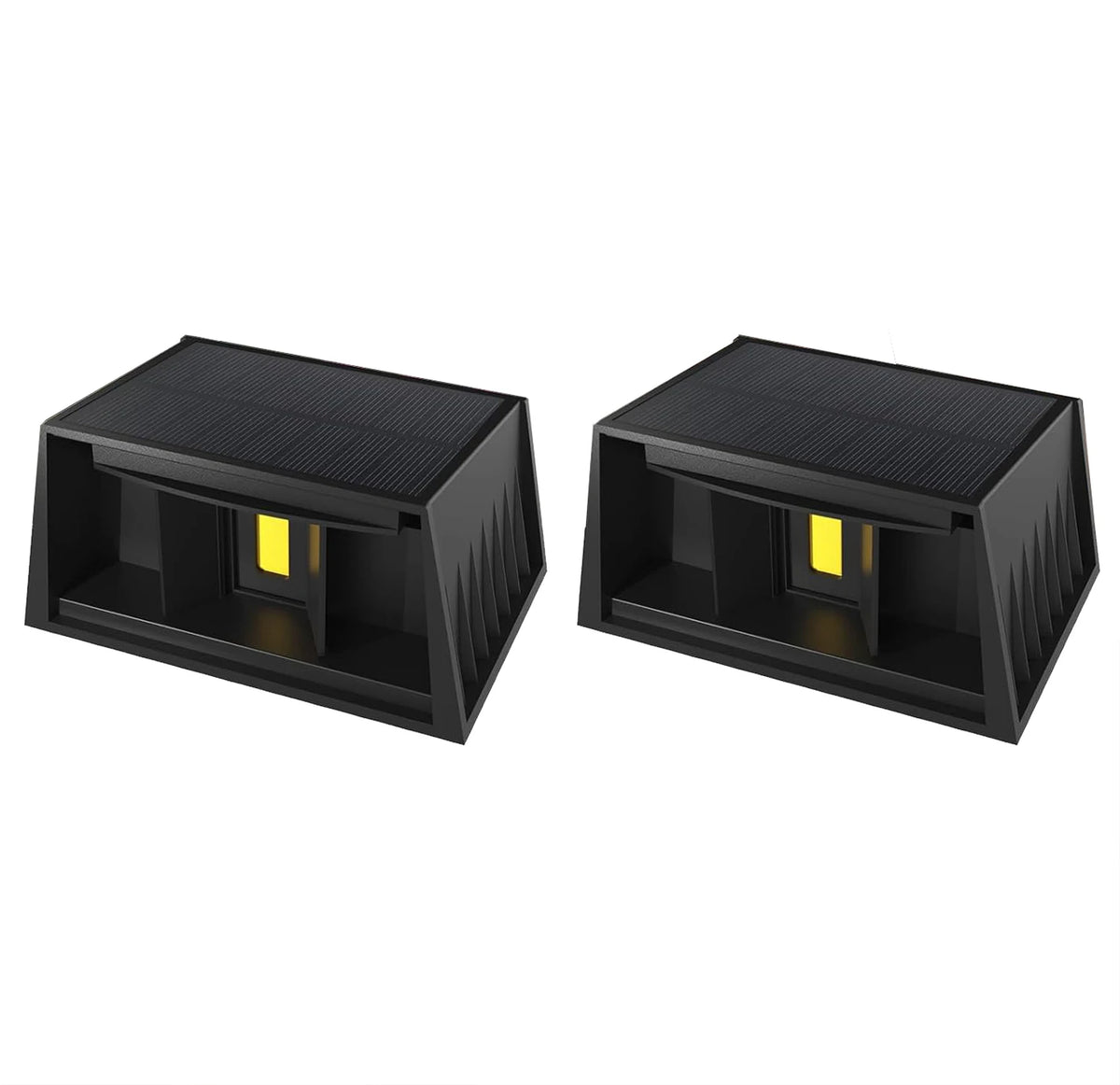 Solar Fence & Wall Light — Dual Up/Down Beams, Warm Glow, Zero Wiring (1 or 2 Pack)