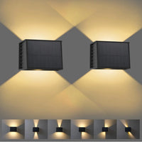 Solar Fence & Wall Light — Dual Up/Down Beams, Warm Glow, Zero Wiring (1 or 2 Pack)