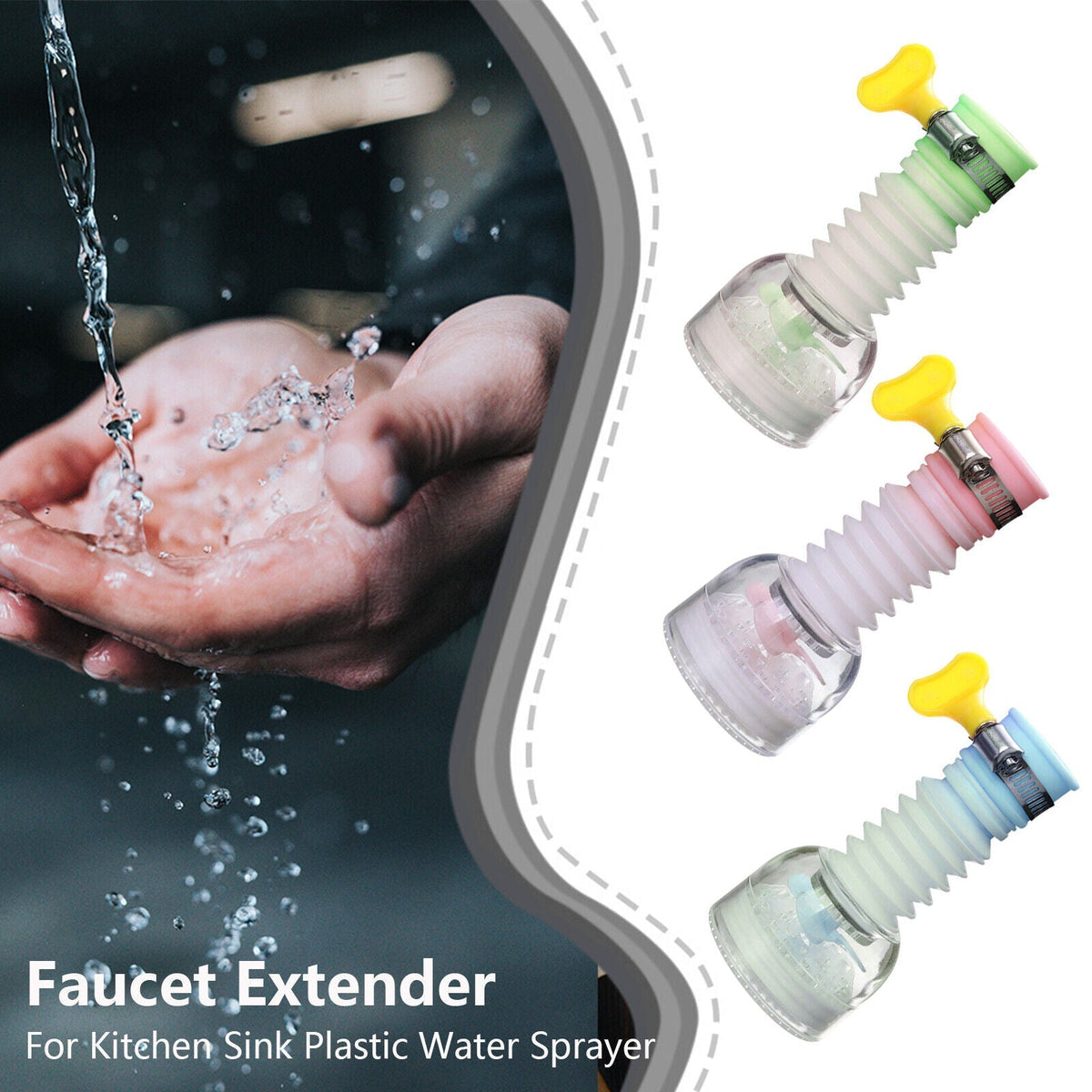 360° Rotating Tap Extender — Flexible Faucet Attachment